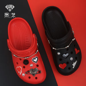 รองเท้า Crocs Jibbilz 14ชิ้น/เซ็ตอัลลอยด์เครื่องประดับ DIY ดอกไม้รองเท้าพังก์ถอดออกได้โซ่อุดตันสำหรับตกแต่ง Crocs