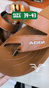 รองเท้าแตะชาย แบบหนีบ หนังเทียม Adda 7MD06 สีดำ 39-43 ทรงสุภาพ - VIDVIEW
