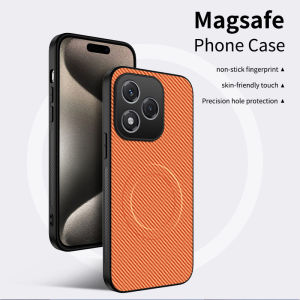 szhaiyu | For Magsafe Magnetic Wireless Charging Phone Case for Honor 600 Pro 600Lite Luxury Carbon Fiber PU Leather Protective Cover