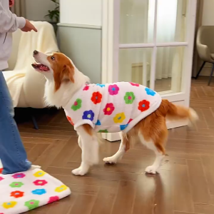 LINHU ชุดกันลม ชุดสุนัข หมาใหญ่ หมากลาง หมาเล็ก สำหรับสุนัขน้ำหนัก 1-45 กิโลกรัม ชุดเสื้อกั๊กสัตว์เลี้ยงผ้าพลัช ใหม่ ฟレンช์บูลด็อก ขนสัตว์เลี้ยง ฤดูหนาว