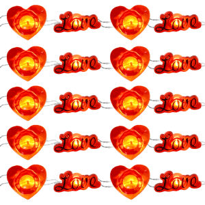 2M Red Heart LED Light String Valentines Day Love Heart Fairy Lights Garland Romanyic Battery Powered Lamp Home Wedding Decoration