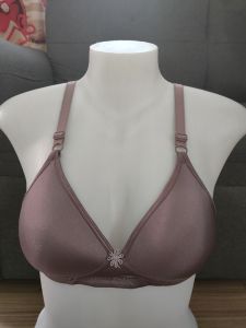 Thin pads regular size no wire silky nylon 2hook detachable quality tshirt bra style onhand sizes 34 to 40 capA&B