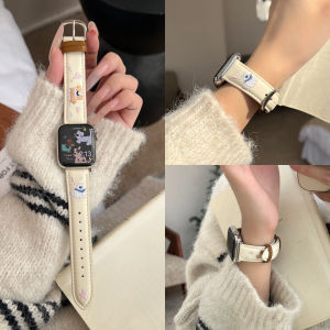 สายนาฬิกาหนังแท้ปักลายแมวใหม่สำหรับ Xiaomi Band 9 Pro/8 pro Redmi Watch 6/5/4 อุปกรณ์เสริมนาฬิกาสmarth เข็มขัดสายนาฬิกา