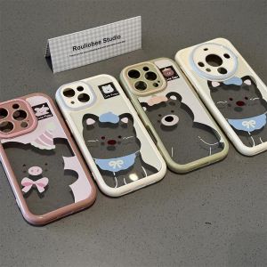 Cute Mochi Green Pumpkin Bear Phone Case for Oppo Reno13/12pro/10pro+/reno11pro A97/96 Color Milk A72 Silicone Soft Shell Protective Cover