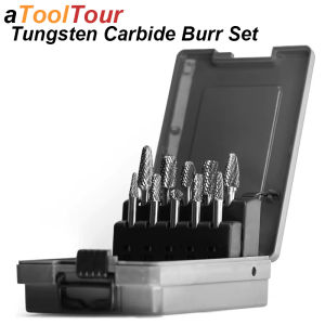 Tungsten Carbide Burrs Set 6mm Shank Double Cut Solid Rotary Files Bits for Die Grinder Metal Wood Cutter Milling