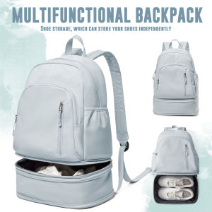 Womens Bag Gym Sports Backpack with Shoe Box Laptop Travel Backpack Swimming Fitness Bag Yoga Bag Casual Overnight Backpack