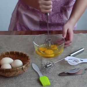 Cây đánh trứng cầm tay inox Dụng cụ đánh trứng tự động Dụng cụ đánh trứng bằng tay Dụng cụ nhà bếp Dụng cụ đánh sữa Đồ dùng làm bánh-NIEVE