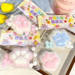 3 Colors Flocking Cat Paw Pinch Childrens Toys Soft Waxy TPR Slow Rebound Decompression Sponge Cat Paw Boy Girls Toys Kids Gift
