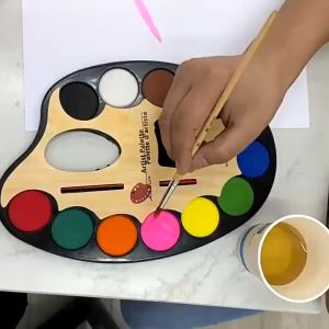 12-Color Kids Watercolor Set w/ Brush & Palette Art & Craft Supplies for School & Office