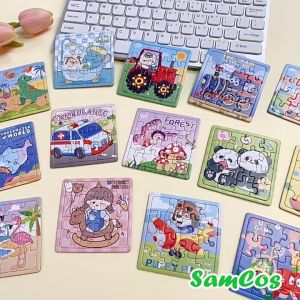 Bộ 10 Tranh ghép hình 16 mảnh bằng giấy đồ chơi tư duy sáng tạo Samcos