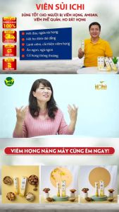 Viên Sủi Ichi - Giải Pháp Giảm Amidan Viêm Họng Làm Dịu Cổ Họng Giảm Ho Đờm hộp 20 viên