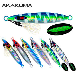 AKAKUMA | 1Pc Luminous Jig Lure Fast Sinking Jigging Long Casting Lure 40G-200G Metal Bait With Sharp Hooks For Sea Fishing