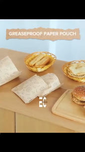 JS SHOP 100Pcs Greaseproof Paper Kraft Bakery Bags Disposable Food Packing Paper Sandwich Pouch