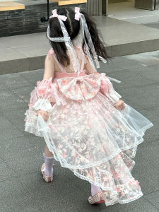 Girls Dress Summer 2024 New Arrival Western Style Little Girl Suspender Skirt Lolita 3 Baby Girl Princess Skirt