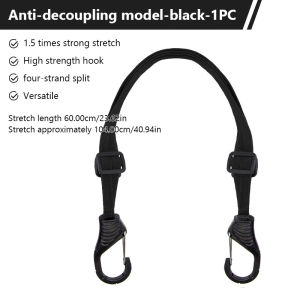 SEAMETAL 60/90cm Motorcycle Back Seat Helmet Strips Elastic Rope Motorbike Helmet Fixed Strap Adjustment Fix Rope Luggage Net