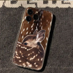 Deer Flower Lace Printed Phone Case For iPhone 18 17 Air 16 15 14 11 Pro Max Plus 13 12 Mini Transparent Shockproof Soft Cover