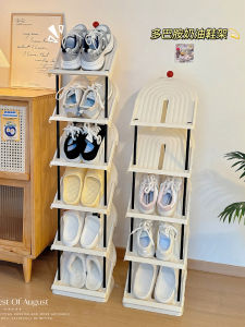 Indoor Doorway Multi-Layer Shoe Rack Dormitory under Table Indoor Entrance Door Shoe Storage Shelf Economic Plastic Material