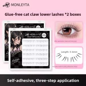 MONLEYTA | Natural Looking Cat Claw False Eyelashes Self Adhesive Segment Design Reusable Small Flame Pattern Easy To Apply And Remove