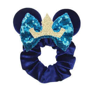 Disney Ears Halloween Hair Scrunchies Velvet Hairbands For Girls Sequins Bows Elastic Headband Women Kids Party Diy accessories