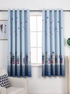 Full Shade Cartoon Childrens Bedroom Living Room Balcony Heat Insulation Boy Girl Student Short Style Window Curtain Fabric