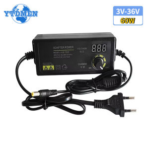 Adjustable Power Supply Adapter 3-36V 60W with Display Screen Voltage Regulation Power Adapter Universal 220V To 12V 24V Charger