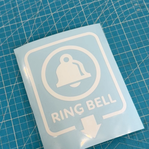 Ring Bell Press Doorbell Arrow Direction Vinyl Decal Sticker Glass Door Sign. Stiker Cermin Kaca Loceng Pintu Anak Panah