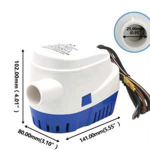 Bơm Nước Thải Tự Động 12V 1100GBH Chìm Được Với Công Tắc Phao Dùng Cho Tàu Biển