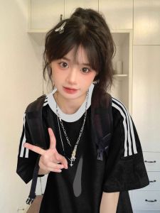 Loose Casual Style Womens Short Sleeve T-shirt Summer Fashion Print round Neck Regular Fit Body Top Couples Half Sleeve Shirt