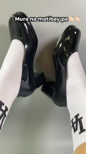 New Womens Fashion Black Shoes Korean Style Fashion 5CM Round Head Black Work Shoes for Students & Professionals 0100523