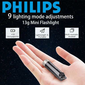 Philips | PHILIPS 2025 NEW SFL1121 EDC Flashlight LED Rechargeable Mini EDC Keychain Flashlights Camping Lamp For Hiking Self Defense