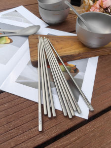 chockmen | Corrosion Resistant High Hardness Ultra-light Titanium Chopsticks 5 Pair