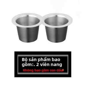 Bộ Lọc Cà Phê Lọ Viên 37MM Lá Cói Nắp Tương Thích Với Cà Phê Viên Nespresso Nguyên Bản Bộ Lọc Nhôm Bằng Thép Không Gỉ