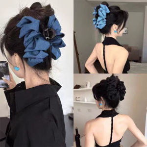 Blue Shark Clip Denim Heavy Cloth Hairpin Female Elegant Temperament Fashion Female Hairpin Hair Accessories