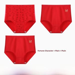 Miiow | Pure Cotton Underwear Mom Style High Waist Large Size Womens Briefs Antibacterial Triangle Shorts Comfortable Inner Thigh