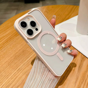 Luxury Magnetic Clear Phone Case For Samsung Galaxy S26 Ultra A57 A37 A55 S25 S24 S23 Plus A56 Matte Transparent Soft Back Cover