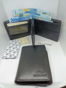 DOMPET KULIT PRIA MODEL 3 DIMENSI Dompet Lipat Pria Kulit Sapi Lokal Premium