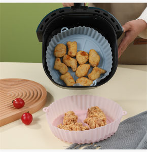 Air Fryer Silicone Baking Tray Silicone Air Fryers Oven Baking Tray Fried Pizza Chicken Mat AirFryer Silicone Pot