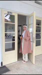 Anfaf - Cardigan Dara Bahan Knit Rib Premium Outer Wanita Polos Kekninian Long Cardi