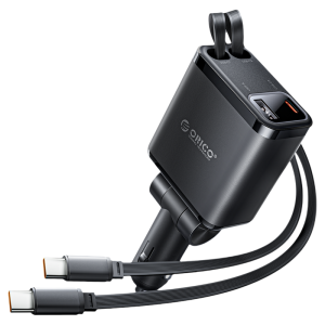 ORICO | Super Fast Charging Car Charger Telescopic Cable Car Adapter
