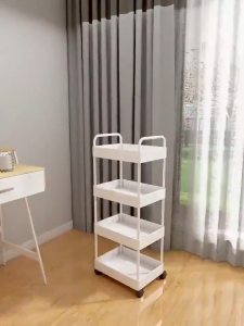 [Gift 3 baskets] 3-Tier Trolley Cart Organizer Utility Organizer Trolley Kitchen Bathroom Bedroom