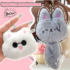 2Pcs Anime Jujutsu Kaisen Satoru Gojo Suguru Geto Cat Fox Plush Doll Keychain Squeak Toy Bag Keyring Gojo Cosplay Pendant Birthday Gifts