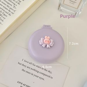 Cute Mini Portable Folding Airbag Comb Girls Hair Massage Comb Mirror Integrated Personal Grooming Tool Compact Size