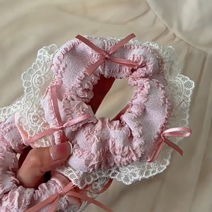 Dây cột tóc Scrunchies Dây buộc tóc vải nhún ren bèo cao cấp phong cách Hàn Quốc thời trang