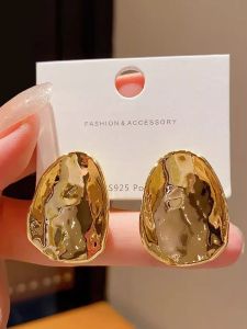 Exaggerated Irregular Metal Earrings Womens New 2025 High-End Luxury Design Elegant Fashion Jewelry Ear Jewelry