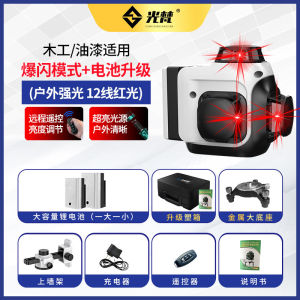 High Precision 12-Line Infrared Leveling Instrument Optical Marking for Outdoor Use Strong Light Fine Line Automatic Leveling Tool