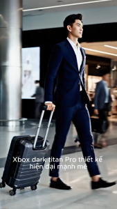 Vali Kéo Du Lịch Xbags Dark Titan Pro XB6104 Size 20 Inch Xách Tay - Nhựa ABS Chống Va Đập Khóa TSA Tích Hợp Cổng Sạc
