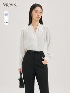 MOVK | Áo Sơ Mi Dáng Xòe Cổ V Cho Phụ Nữ