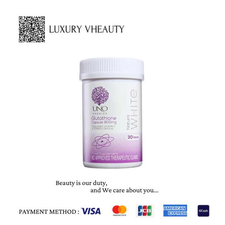 [LUXURY VHEAUTY] UNO Premier Natura White Glutathione Capsule 800mg with  Collagen Vitamin C & Tomato Crystal Antioxidant Immune System Booster Skin  Whitening Body Rejuvenation Capsules - Lazada