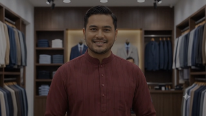 KURTA COLLAR PLUS SIZE 3/4 SLEAVE JALUR OSAKA COTTON_SIZE_(3X-7XL)