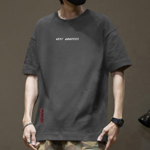 JIANMUJI | Casual Loose Heavy American Style Mens T-shirt Cotton Short Sleeve